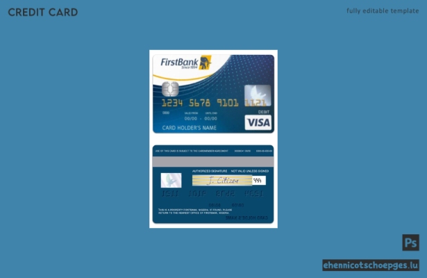 Beispielvorschau der FirstBank Visa-Debitkarte in Nigeria